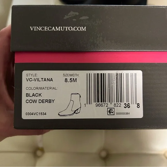 Vince Camuto Black Heeled Boots with Pointed Toe - Picture 7 of 9